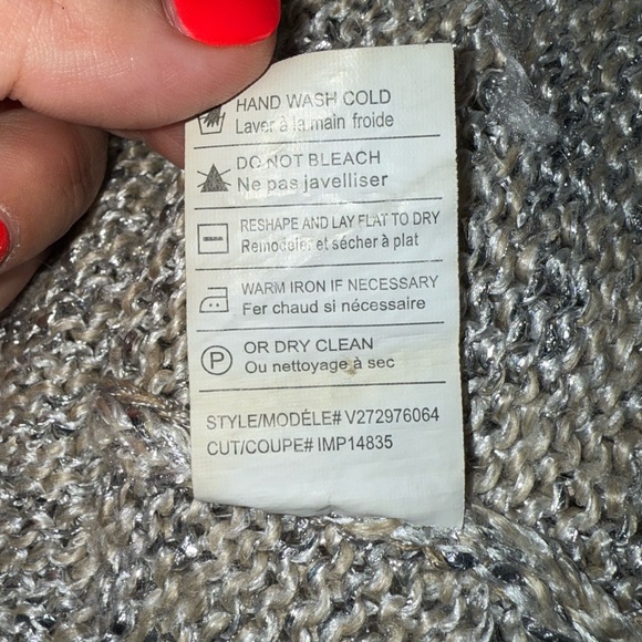 Vince Metallic Cable Knit Sweater - Grey/Gold - Size S - Picture 7 of 7